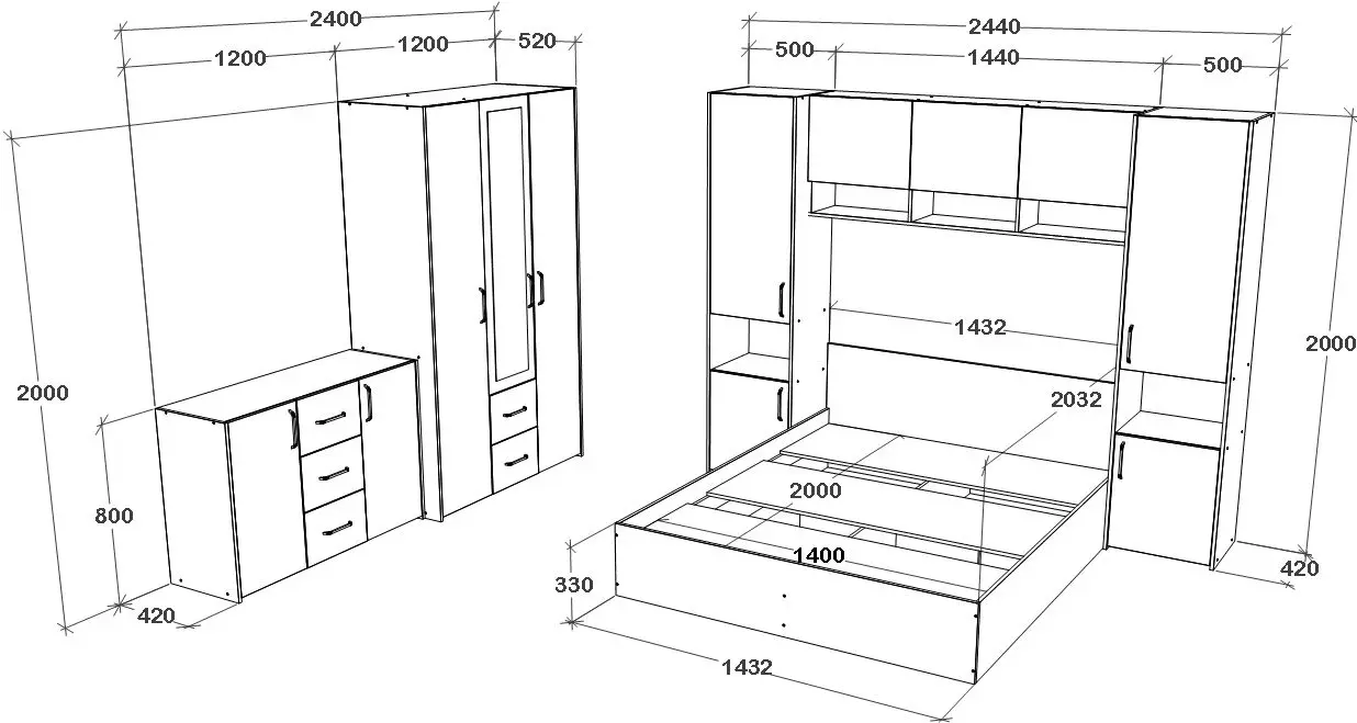 Dormitor Haaus Malmo V12 140x200 (Artisan Oak/Clay)