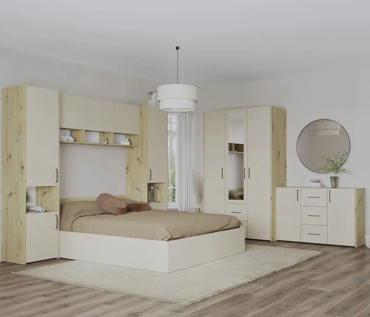 Dormitor Haaus Malmo V12 140x200 (Artisan Oak/Clay)