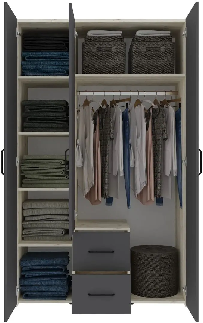 Dormitor Haaus Malmo V12 160x200 (White Oak/Anthracite)