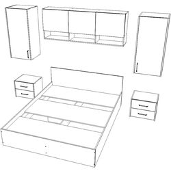 Dormitor Haaus Malmo V13 140x200 (White Oak/Anthracite) Thumb