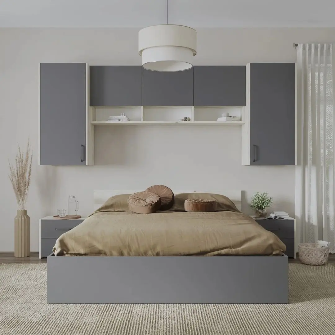 Dormitor Haaus Malmo V13 160x200 (White Oak/Anthracite)