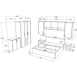Спальня Haaus Malmo V14 140x200 (Artisan Oak/Clay) Thumb
