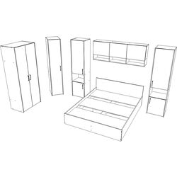 Dormitor Haaus Malmo V15 160x200 (White Oak/Anthracite) Thumb