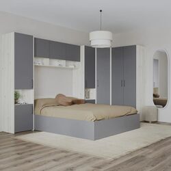 Dormitor Haaus Malmo V15 160x200 (White Oak/Anthracite)