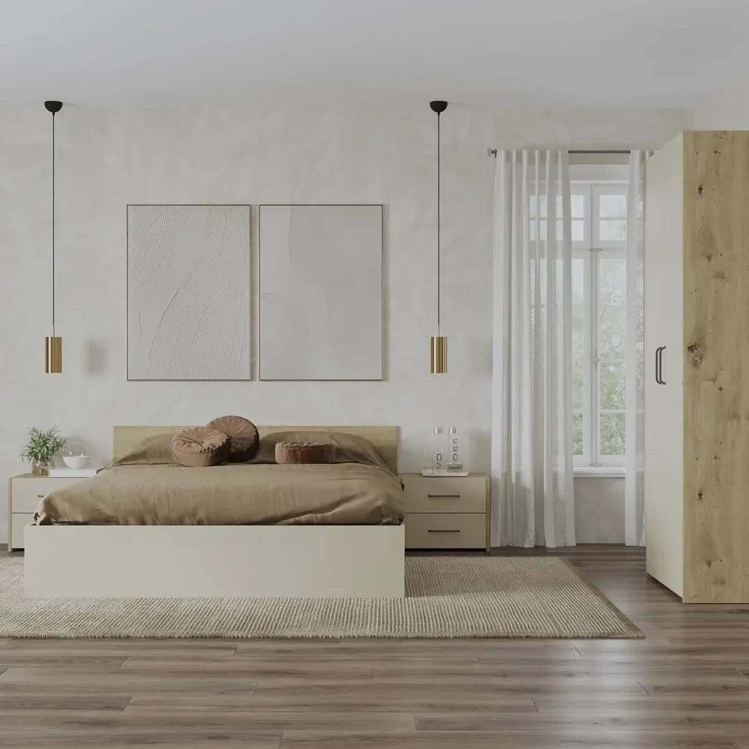 Dormitor Haaus Malmo V16 160x200 (Artisan Oak/Clay)