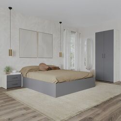 Dormitor Haaus Malmo V16 160x200 (White Oak/Anthracite)