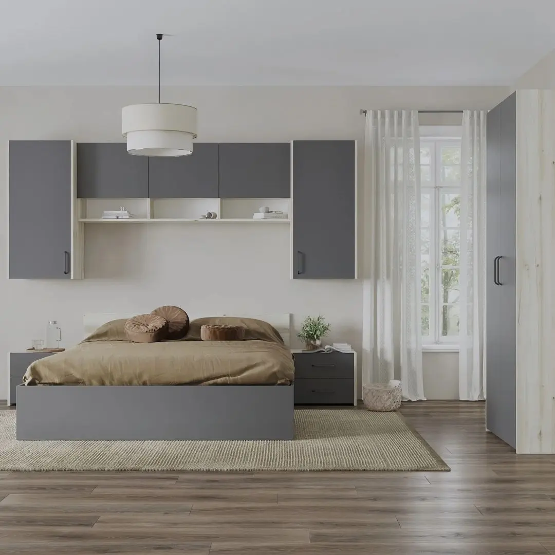 Спальня Haaus Malmo V17 160x200 (White Oak/Anthracite)