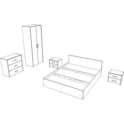 Dormitor Haaus Malmo V2 140x200 (White Oak/Anthracite) Thumb