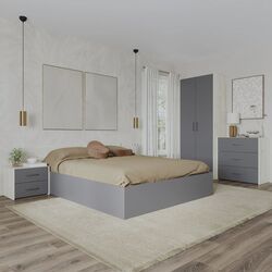 Dormitor Haaus Malmo V2 140x200 (White Oak/Anthracite)