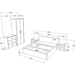 Спальня Haaus Malmo V2 160x200 (Artisan Oak/Clay) Thumb