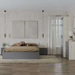 Спальня Haaus Malmo V2 160x200 (White Oak/Anthracite) Thumb