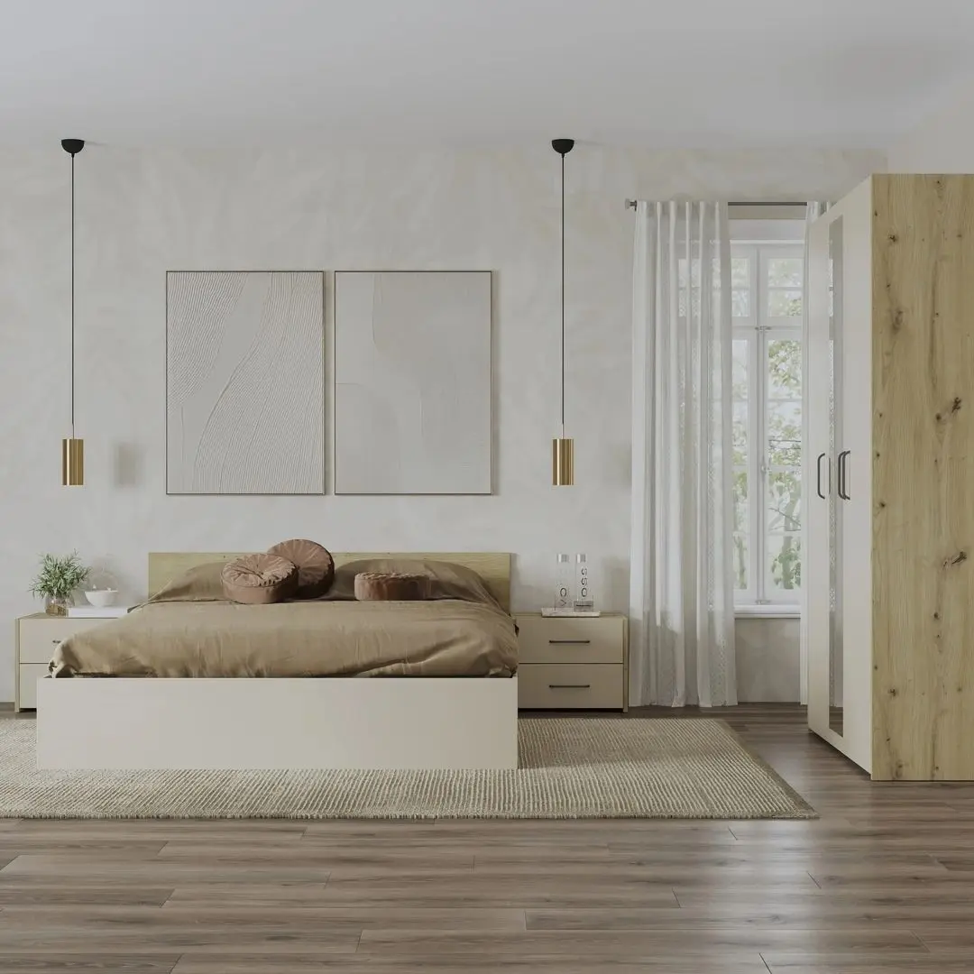 Dormitor Haaus Malmo V3 160x200 (Artisan Oak/Clay)