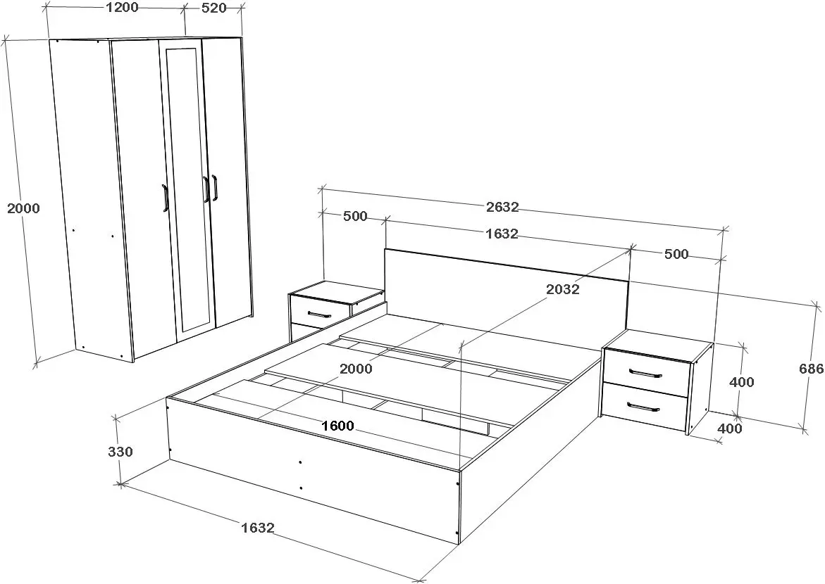 Dormitor Haaus Malmo V3 160x200 (Artisan Oak/Clay)