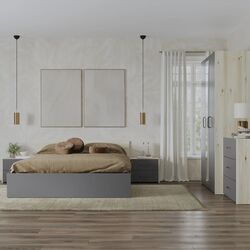 Спальня Haaus Malmo V4 140x200 (White Oak/Anthracite) Thumb