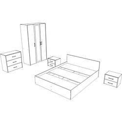 Спальня Haaus Malmo V4 140x200 (White Oak/Anthracite) Thumb