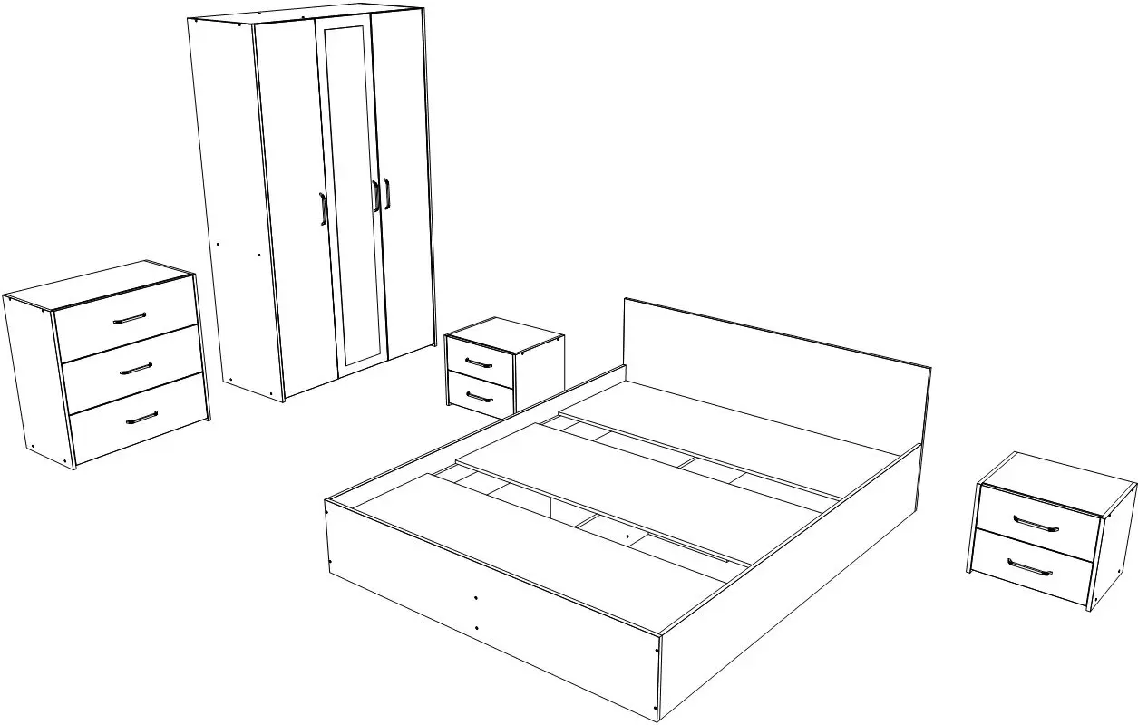 Спальня Haaus Malmo V4 140x200 (White Oak/Anthracite)