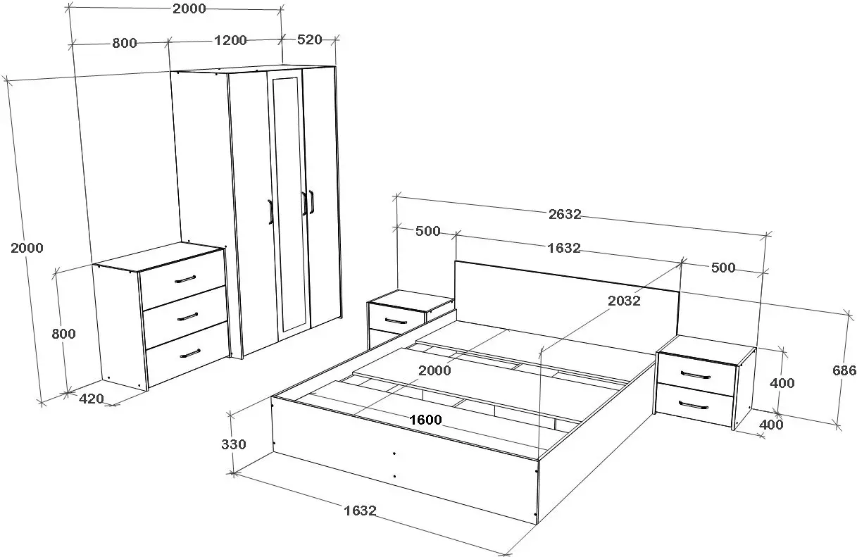 Dormitor Haaus Malmo V4 160x200 (Artisan Oak/Clay)