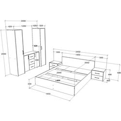 Dormitor Haaus Malmo V5 140x200 (Artisan Oak/Clay) Thumb