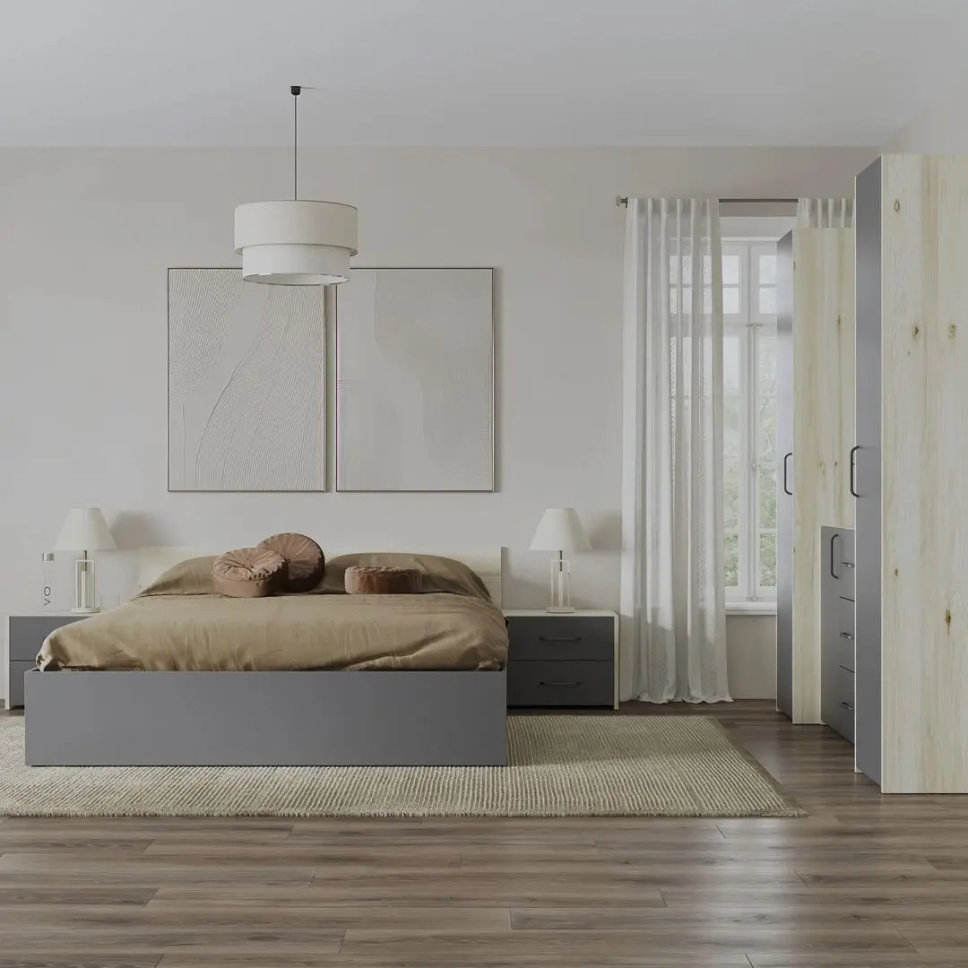 Спальня Haaus Malmo V5 140x200 (White Oak/Anthracite)