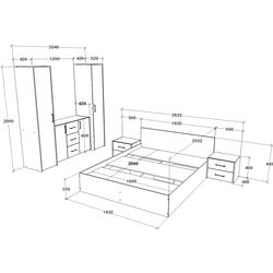Dormitor Haaus Malmo V5 160x200 (Artisan Oak/Clay) Thumb