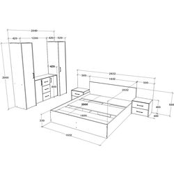 Спальня Haaus Malmo V5 160x200 (White Oak/Anthracite) Thumb