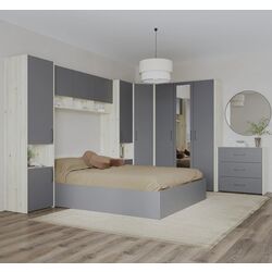 Dormitor Haaus Malmo V6 160x200 (White Oak/Anthracite)