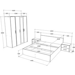 Спальня Haaus Malmo V7 140x200 (White Oak/Anthracite) Thumb