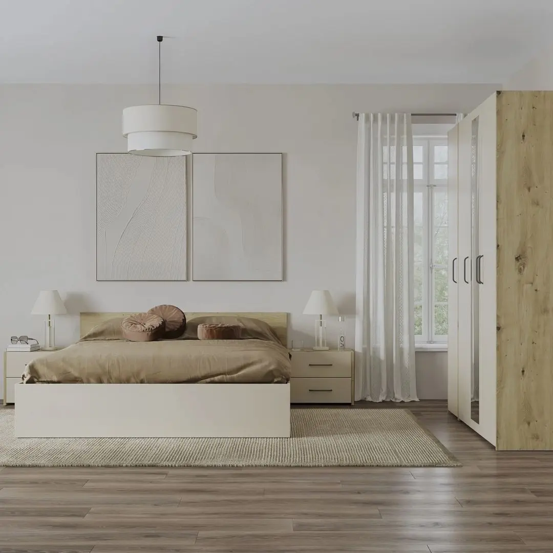 Dormitor Haaus Malmo V7 160x200 (Artisan Oak/Clay)