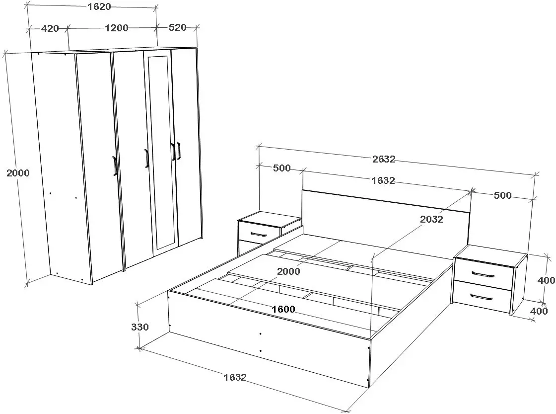 Dormitor Haaus Malmo V7 160x200 (Artisan Oak/Clay)