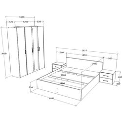 Dormitor Haaus Malmo V7 160x200 (White Oak/Anthracite) Thumb