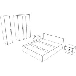 Dormitor Haaus Malmo V7 160x200 (White Oak/Anthracite) Thumb