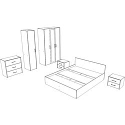 Dormitor Haaus Malmo V8 140x200 (White Oak/Anthracite) Thumb