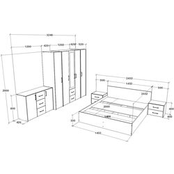 Спальня Haaus Malmo V9 140x200 (Artisan Oak/Clay) Thumb