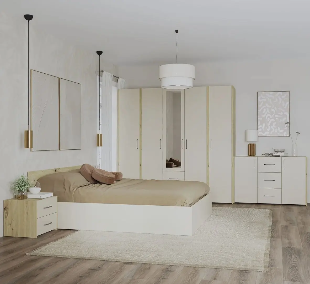 Спальня Haaus Malmo V9 140x200 (Artisan Oak/Clay)