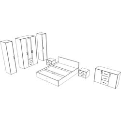 Dormitor Haaus Malmo V9 140x200 (White Oak/Anthracite) Thumb