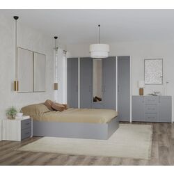 Dormitor Haaus Malmo V9 140x200 (White Oak/Anthracite)