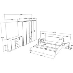 Спальня Haaus Malmo V9 160x200 (White Oak/Anthracite) Thumb