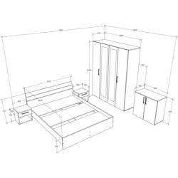Dormitor Haaus Paris (White/Natural Wood) Thumb