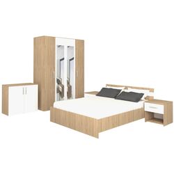 Dormitor Haaus Paris (White/Natural Wood)