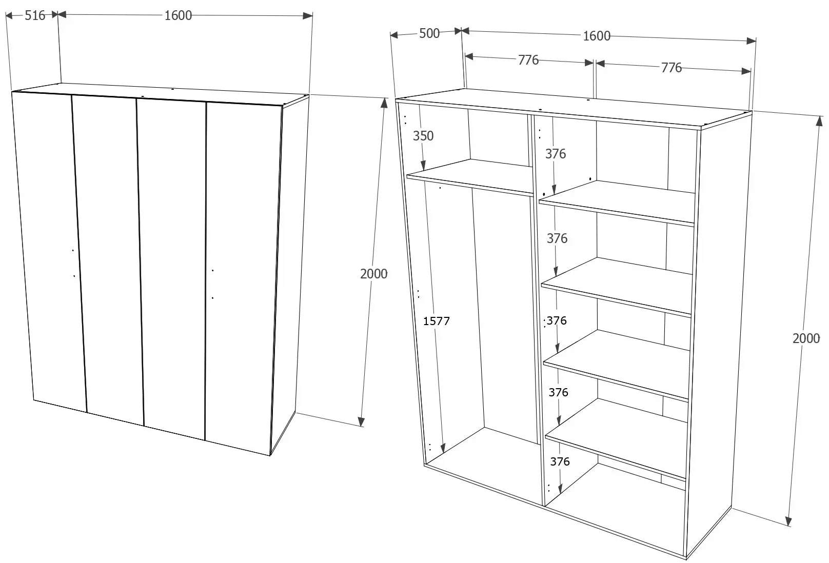 Dormitor Haaus Paris (White/Natural Wood) - 5