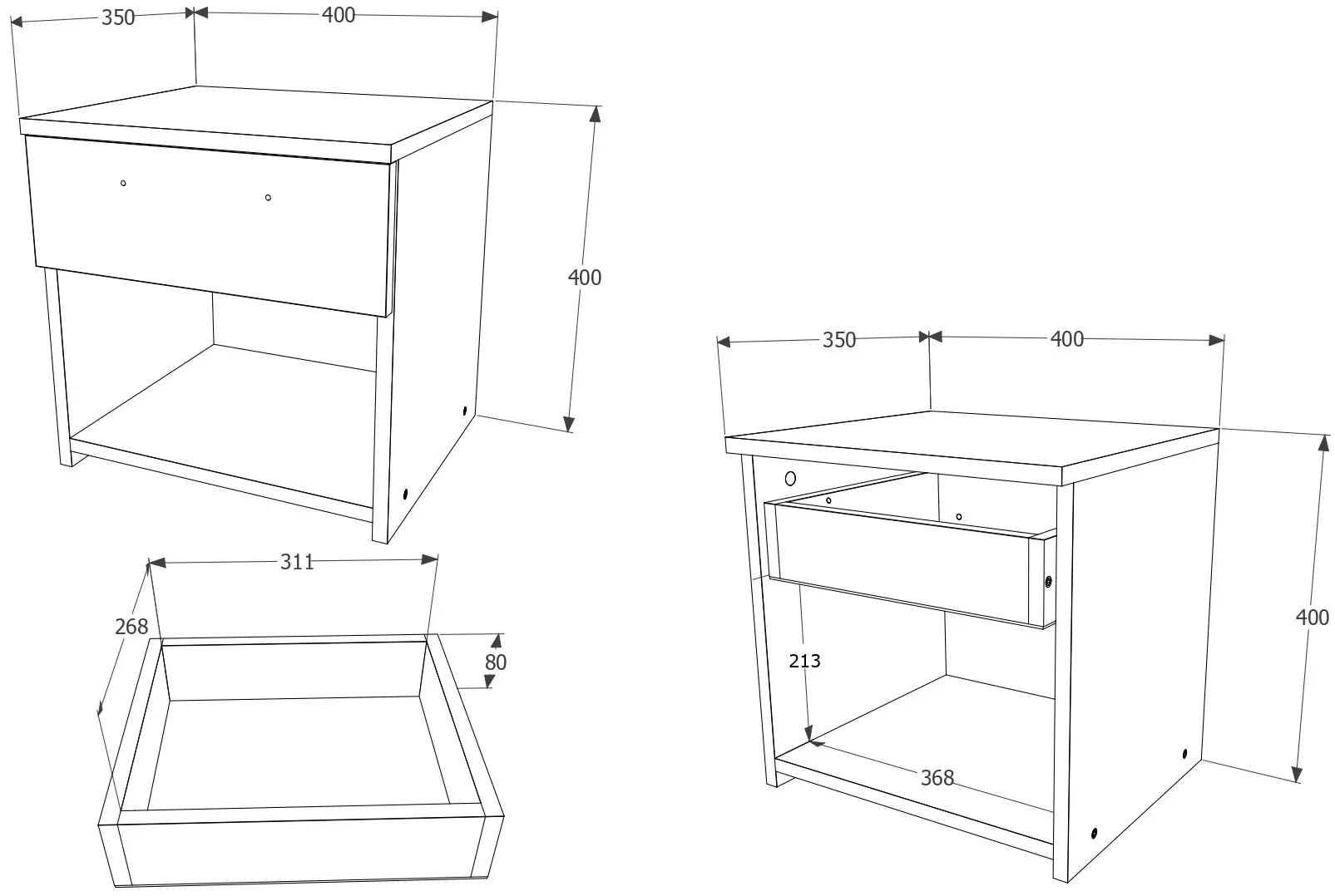 Dormitor Haaus Paris (White/Natural Wood) - 3