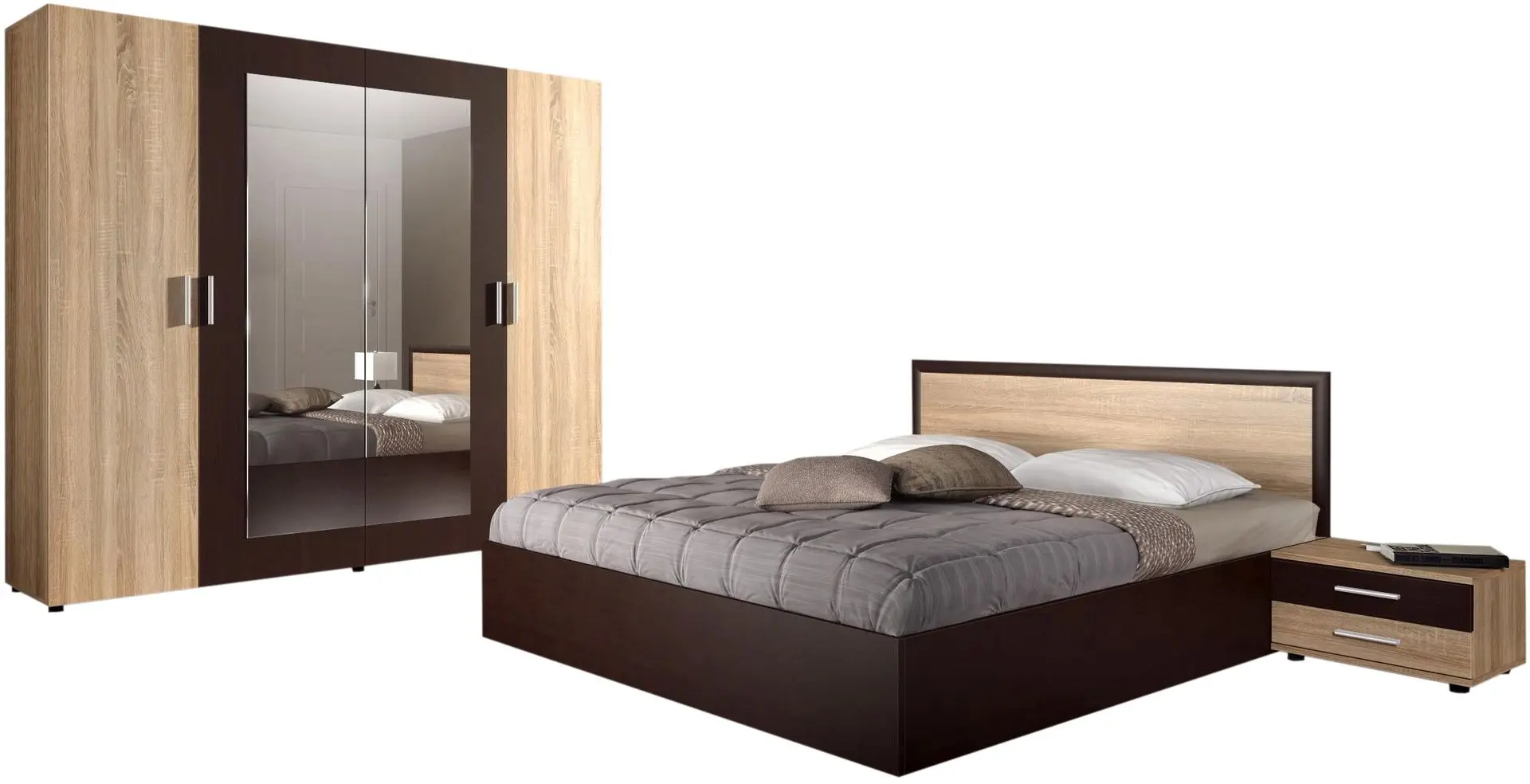 Dormitor Ideal Mobila Adele (Wenge/Sonoma Oak)