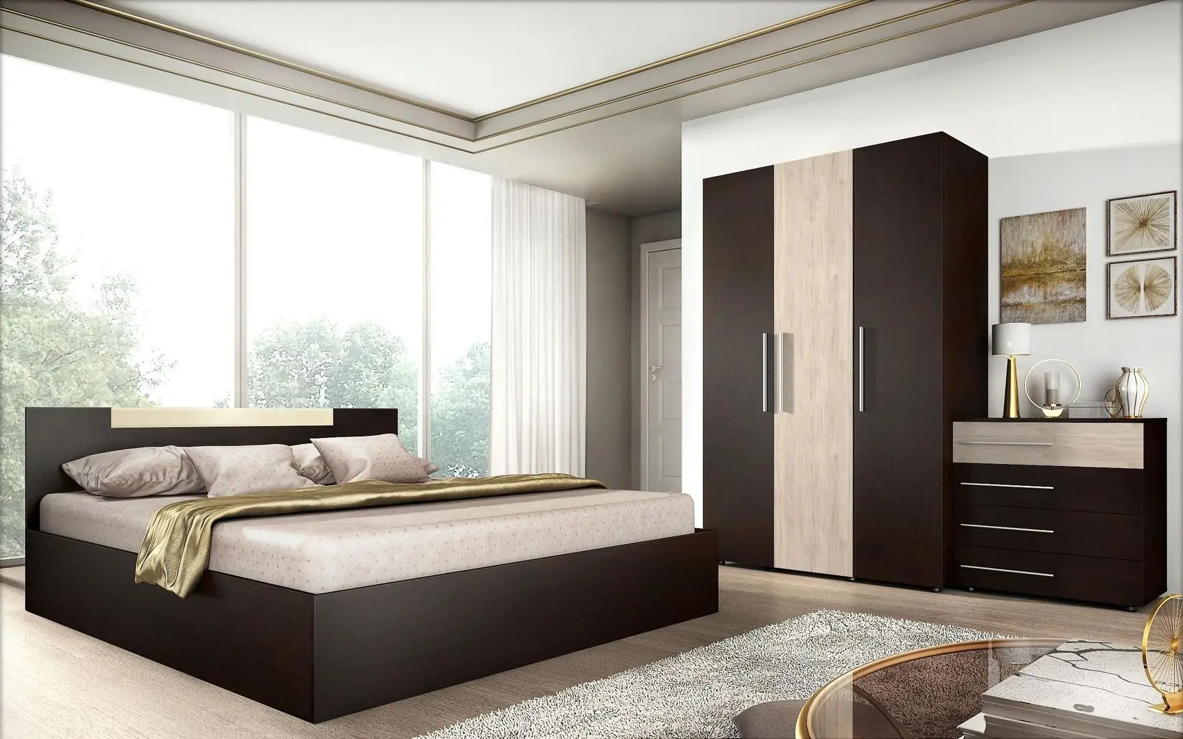 Спальня Ideal Mobila Andrei (Wenge/Sonoma Oak)