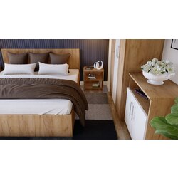 Dormitor Ideal Mobila Aura (Sonoma Oak/White) Thumb