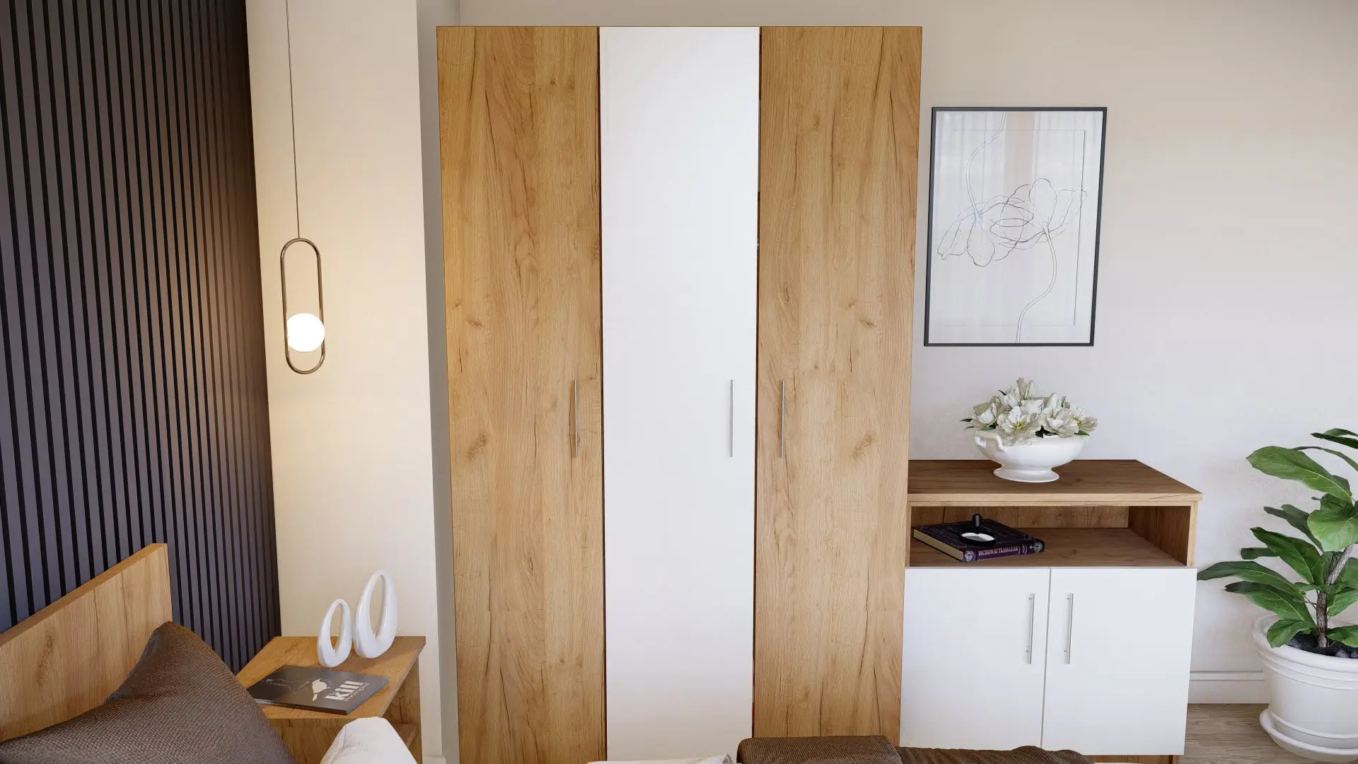 Dormitor Ideal Mobila Aura (Sonoma Oak/White) - 7