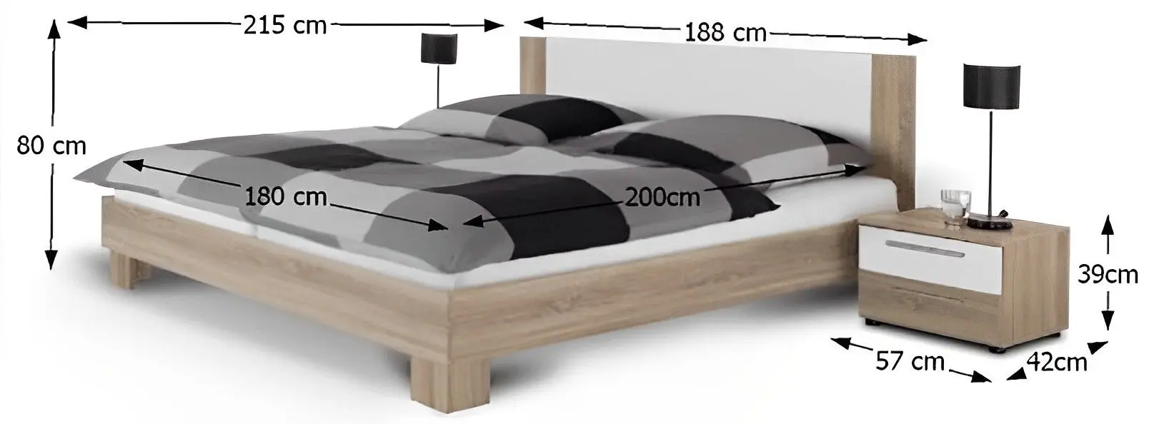 Спальня Ideal Mobila Bologna (Sonoma Oak/White)