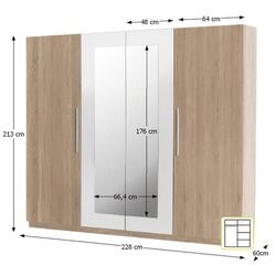 Спальня Ideal Mobila Bologna (Sonoma Oak/White) Thumb