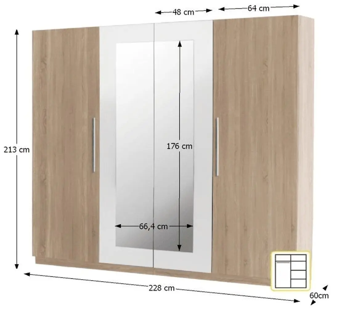 Спальня Ideal Mobila Bologna (Sonoma Oak/White)