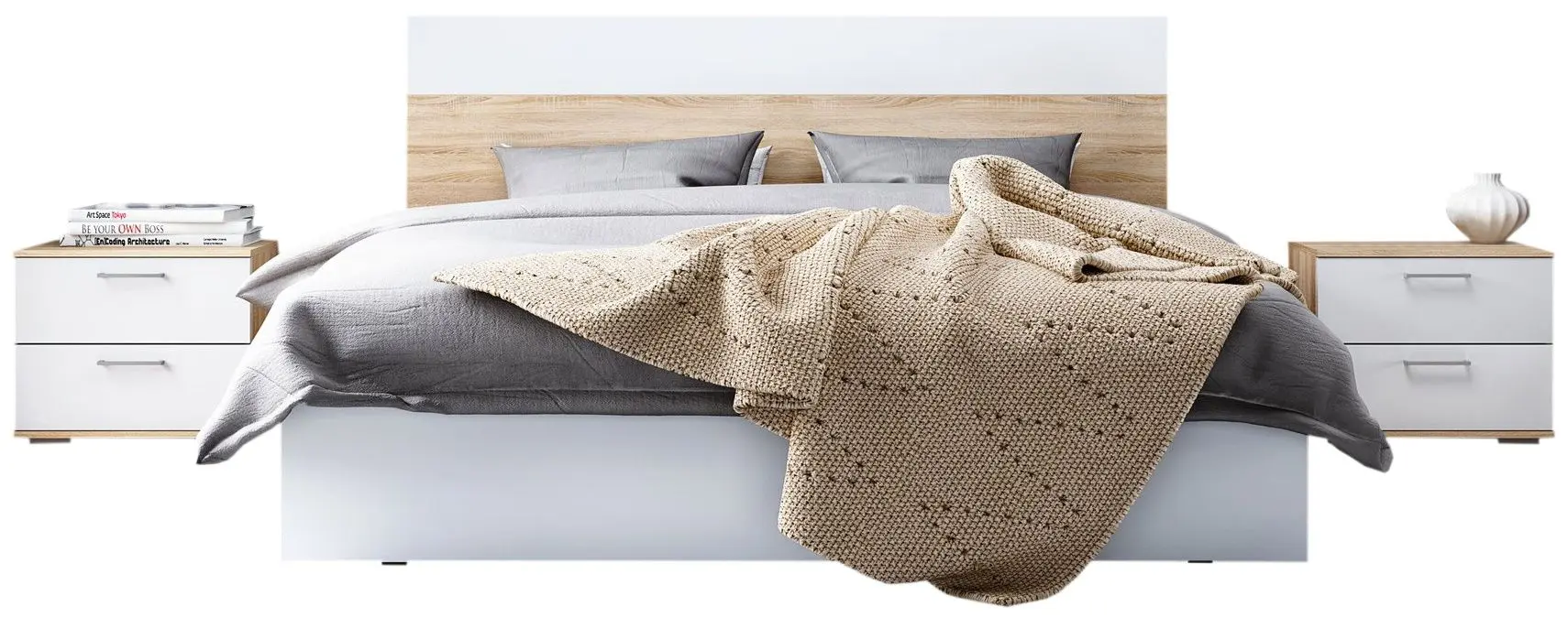 Dormitor Ideal Mobila Dante C337 (Sonoma Oak/White) - 2