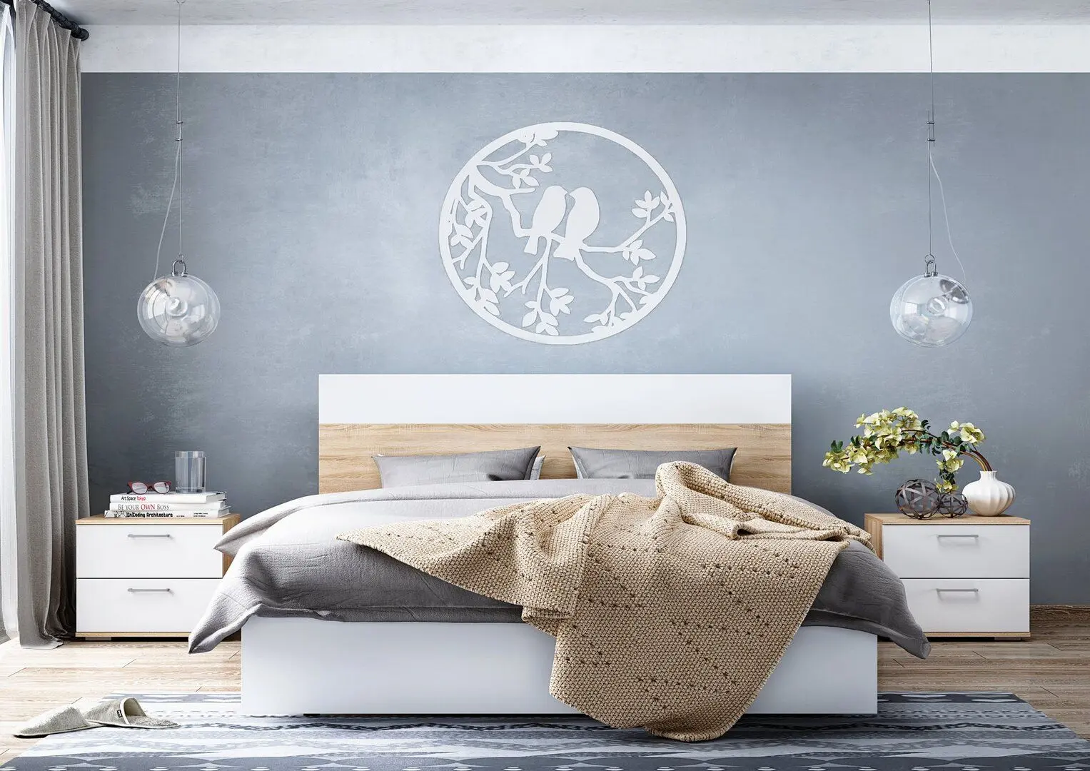 Dormitor Ideal Mobila Dante C337 (Sonoma Oak/White)